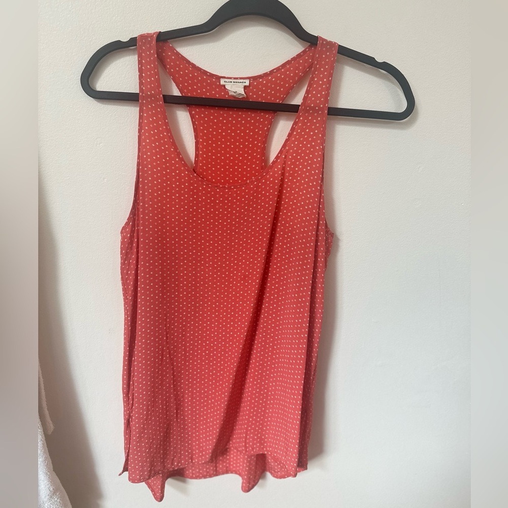 Club Monaco Silk Pink Tank Top